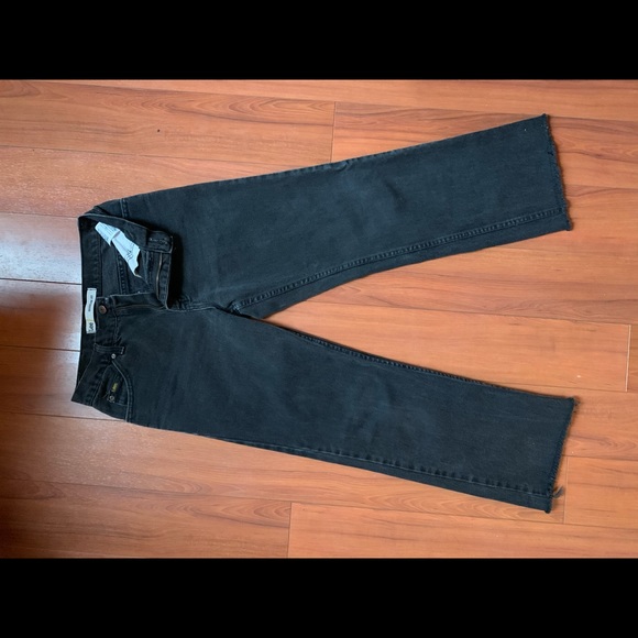LEE VINTAGE Black high waisted jeans raw hem flare - Picture 3 of 5